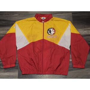 Vtg 90s Florida State Seminoles Apex One Jacket M Full Zip FSU Logo Windbreaker